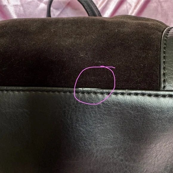 VINTAGE Juicy Couture Daydreamer Black Velour Tote Bag - Picture 7 of 16